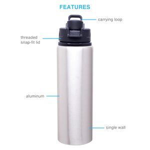 28oz Aluminum Drink Bottle Threaded Flip-Top Latching Lid w/ Handle , Surge